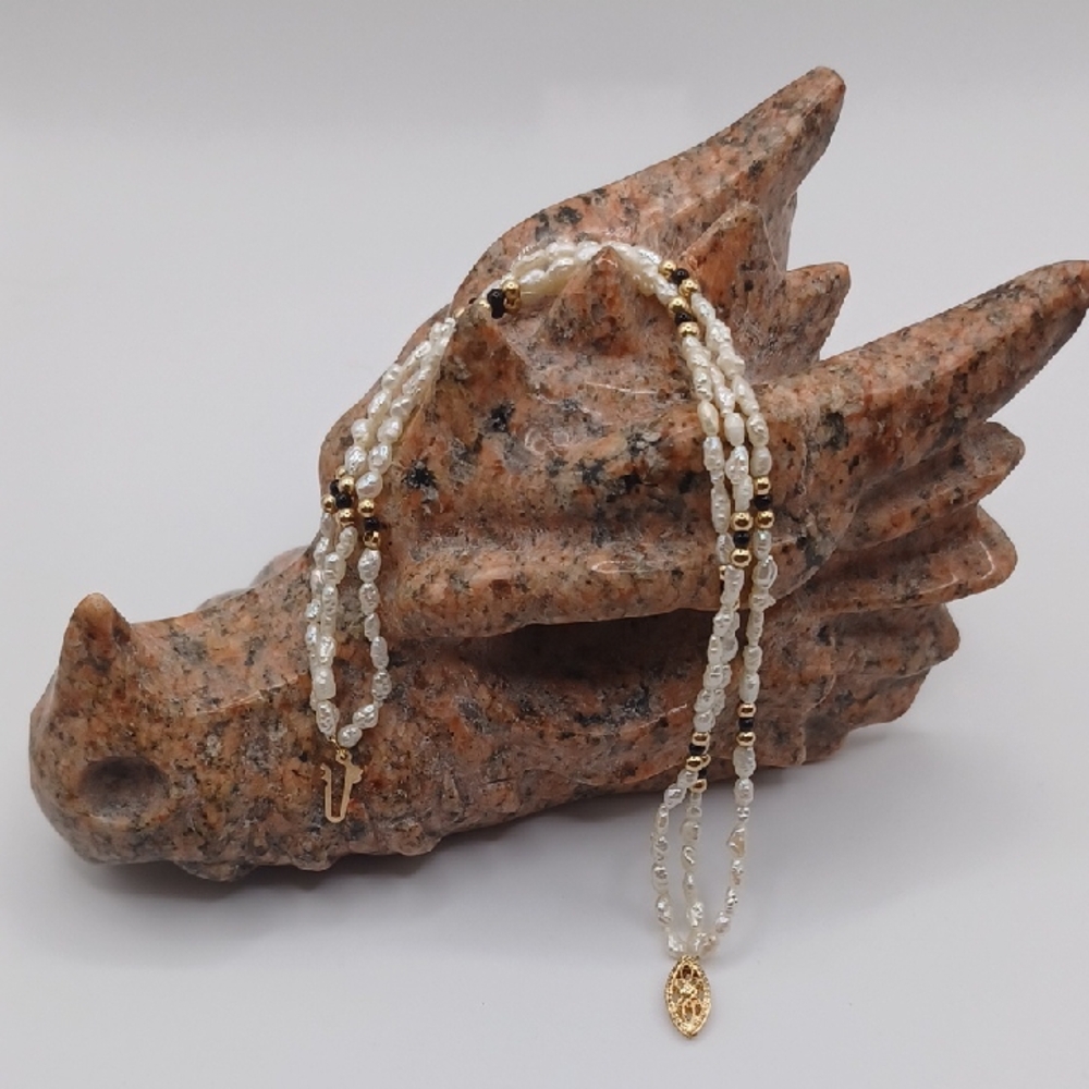 World Pearl Company 14K Rice Pearl Beaded Multistrand Bracelet - Picture 1 of 7